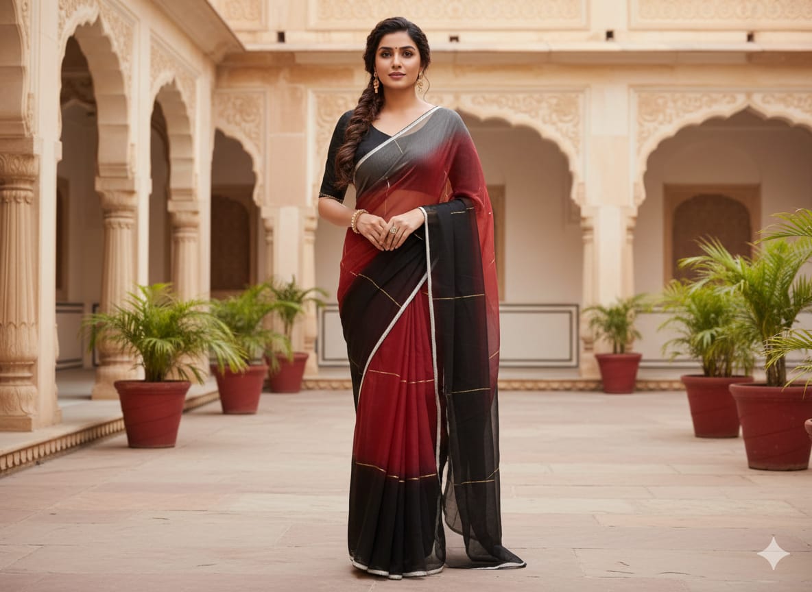 Half Silk Saree with blause pcs